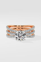 1.5 ct Triple Band Solitaire Ring