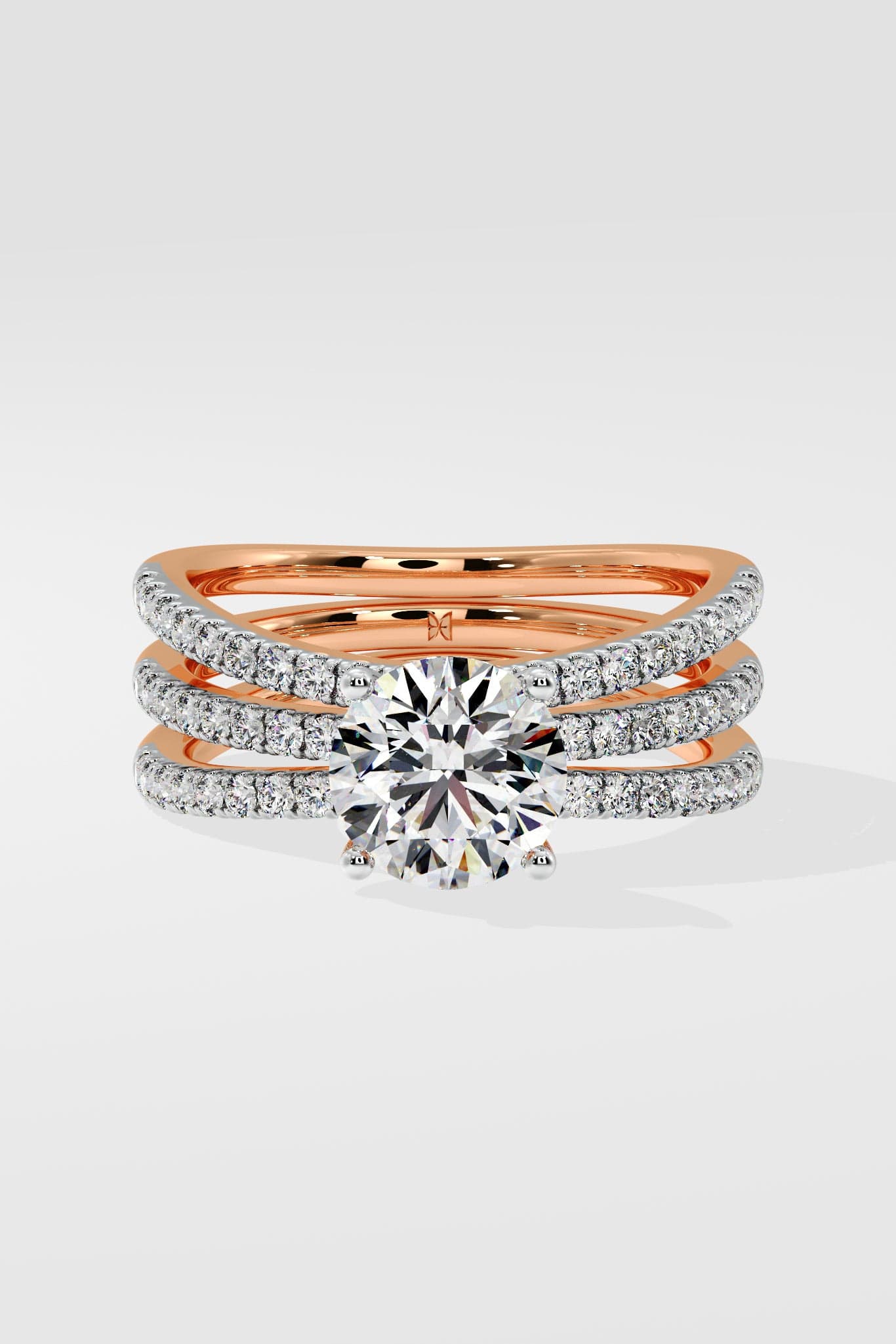 1.5 ct Triple Band Solitaire Ring