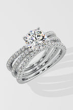 1.5 ct Triple Band Solitaire Ring