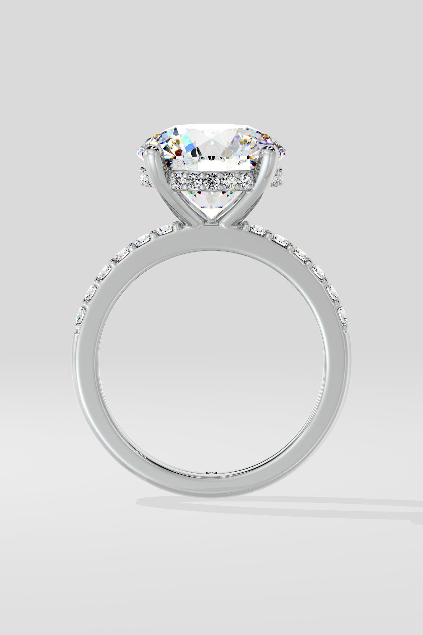 3 ct Double Band Solitaire Ring