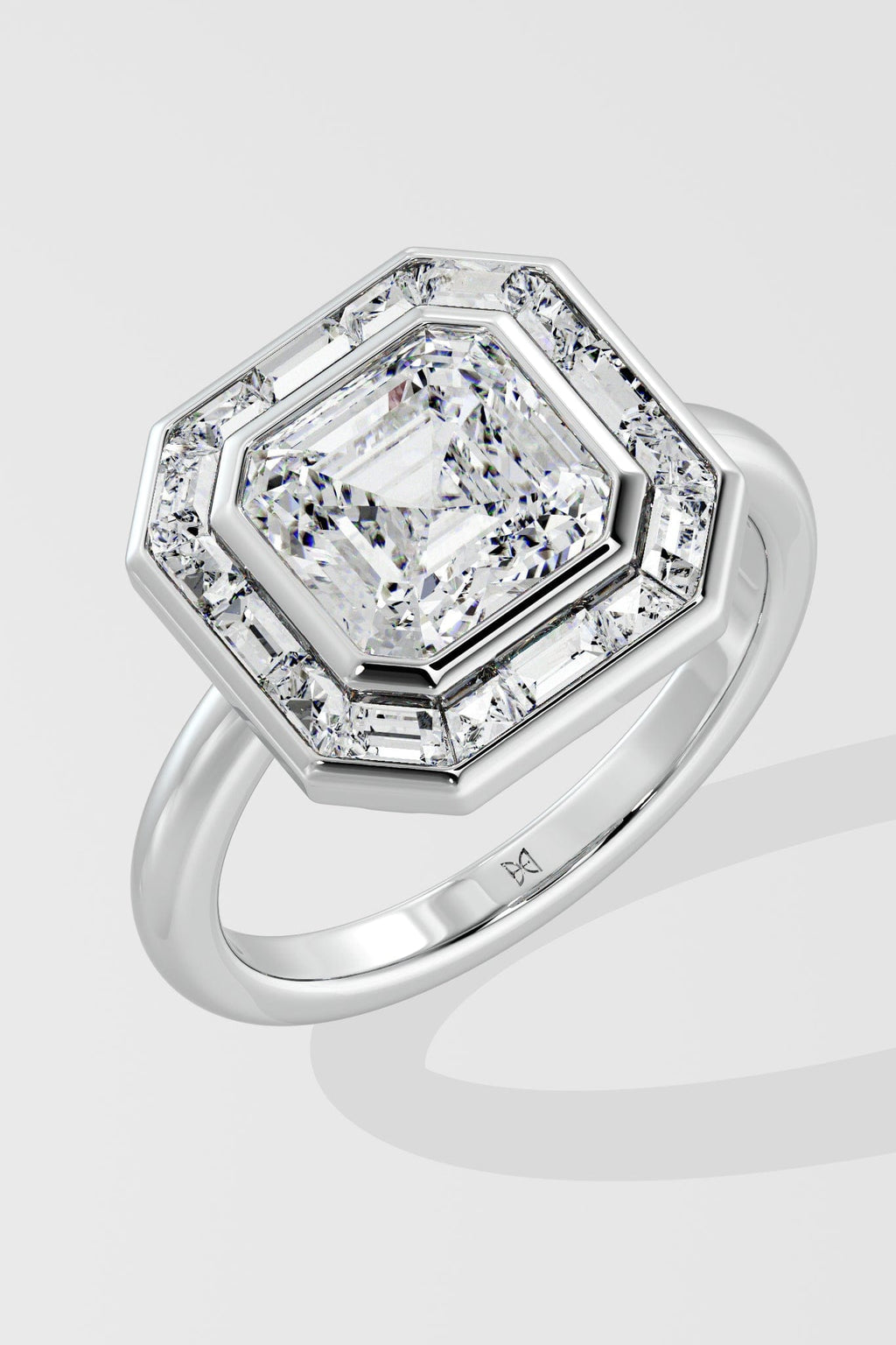 3.5 ct Asscher Halo Ring