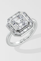 3.5 ct Asscher Halo Ring