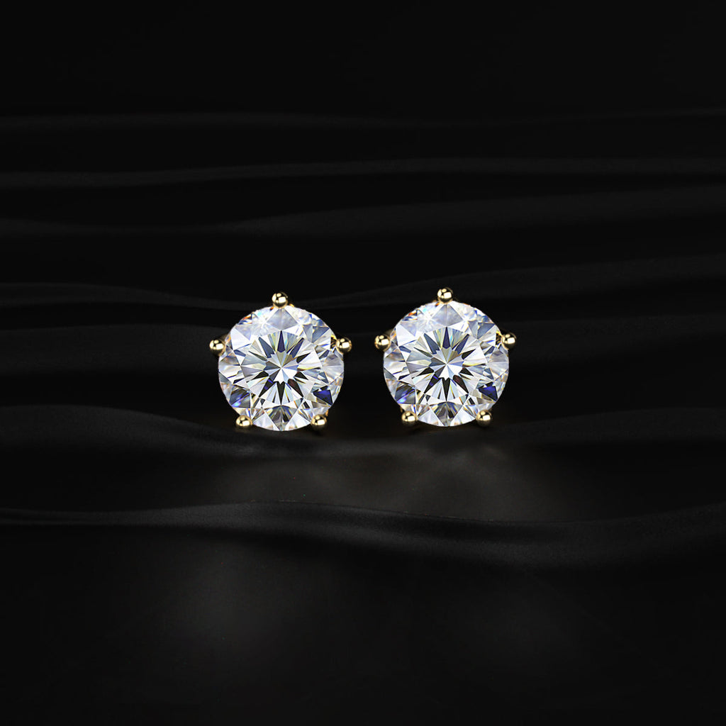 4ct Round Diamond Studs