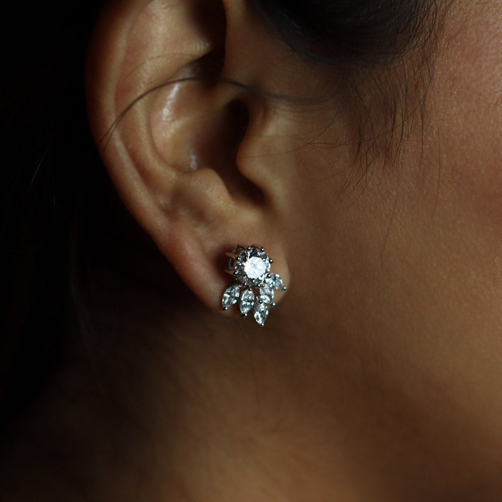 Flower Diamond Stud Earrings