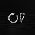 C Shape Diamond Stud Earrings