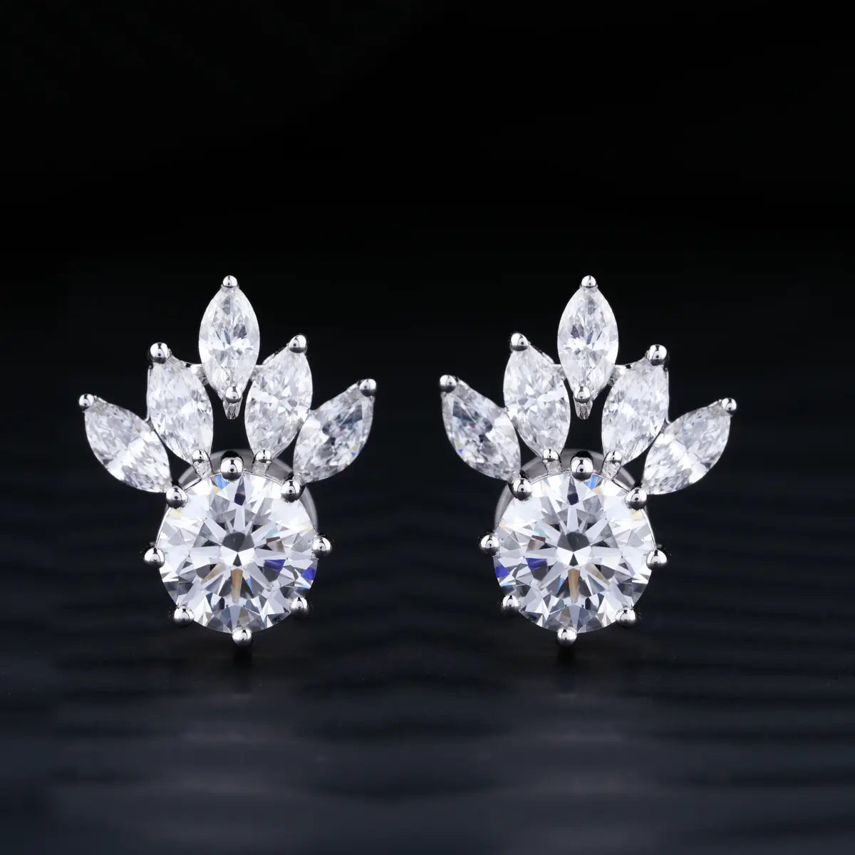 Flower Diamond Stud Earrings