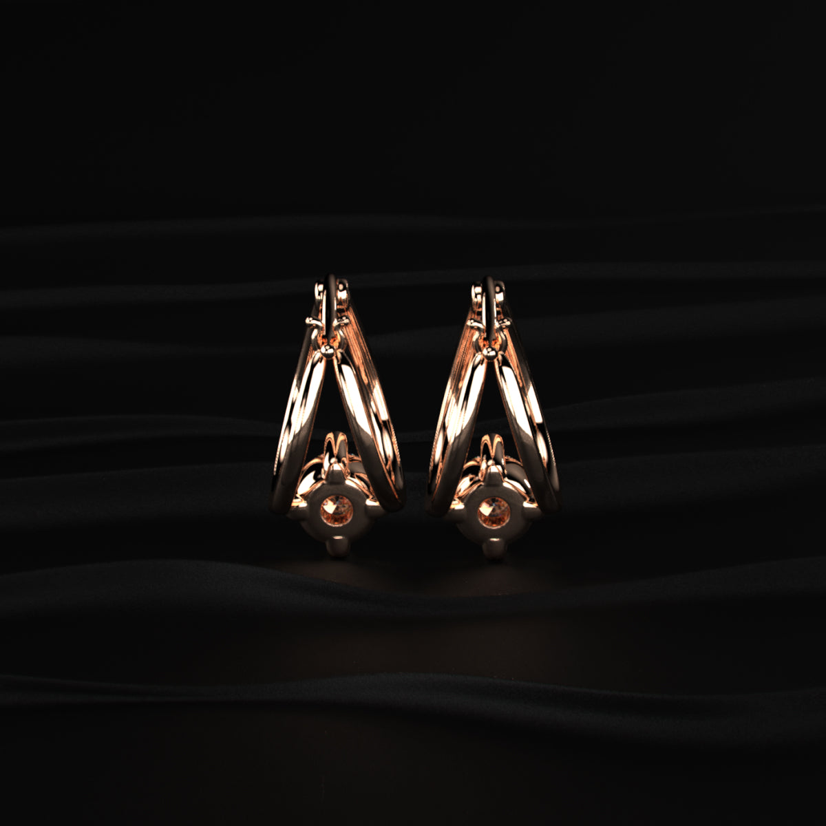 Round Diamond Hoop Earrings
