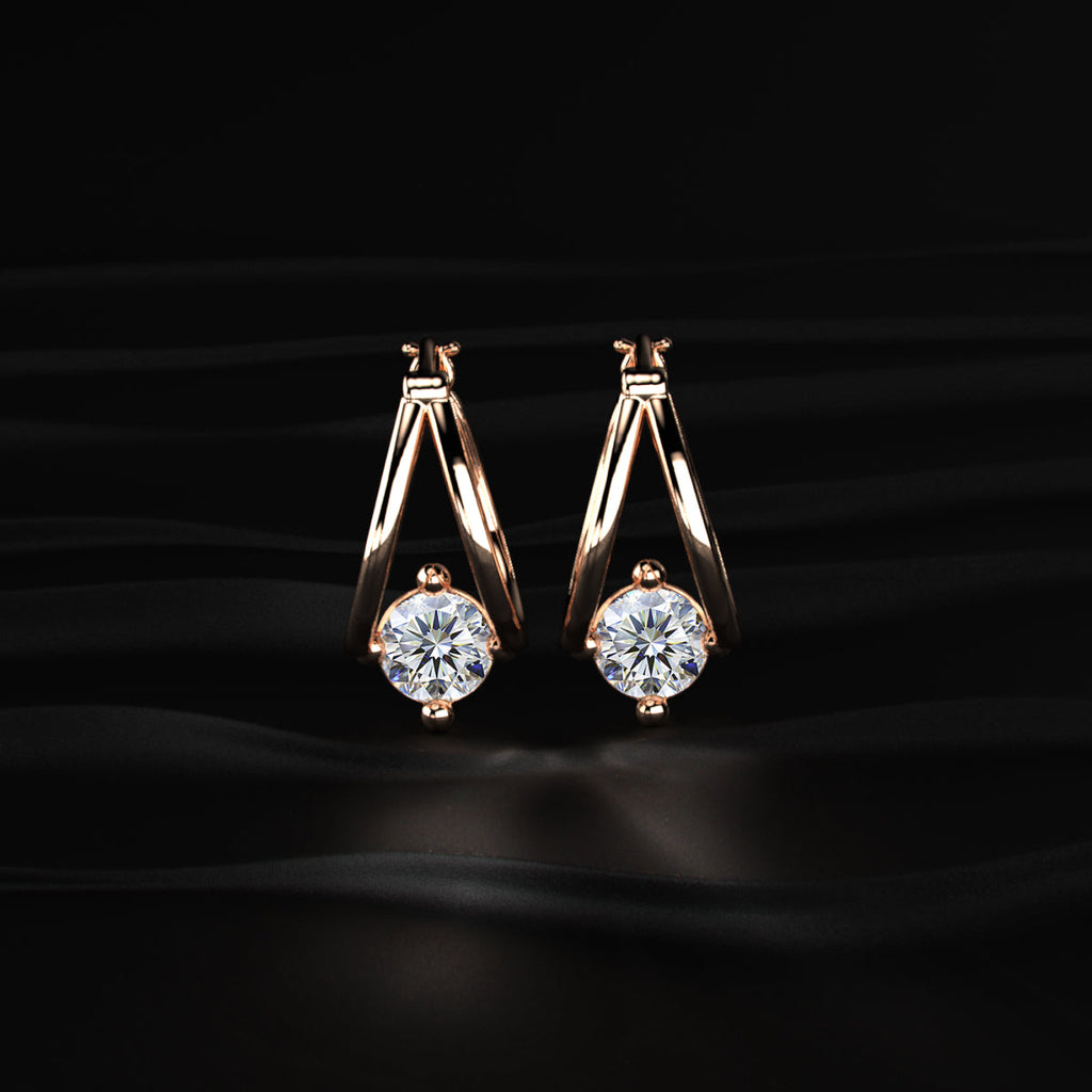 Round Diamond Hoop Earrings