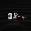 Emerald Solitaire Hidden Halo Earring