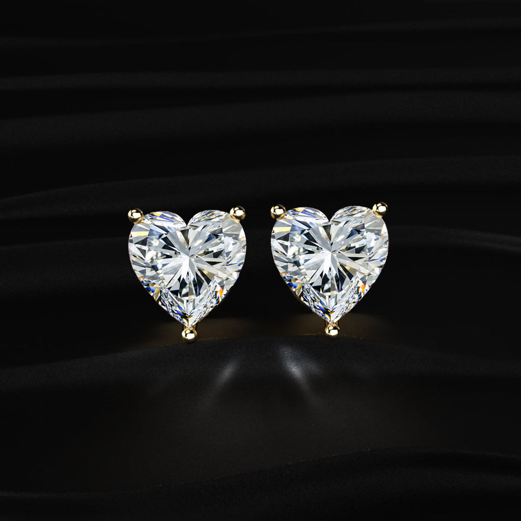 Heart Solitaire Hidden Halo Earring