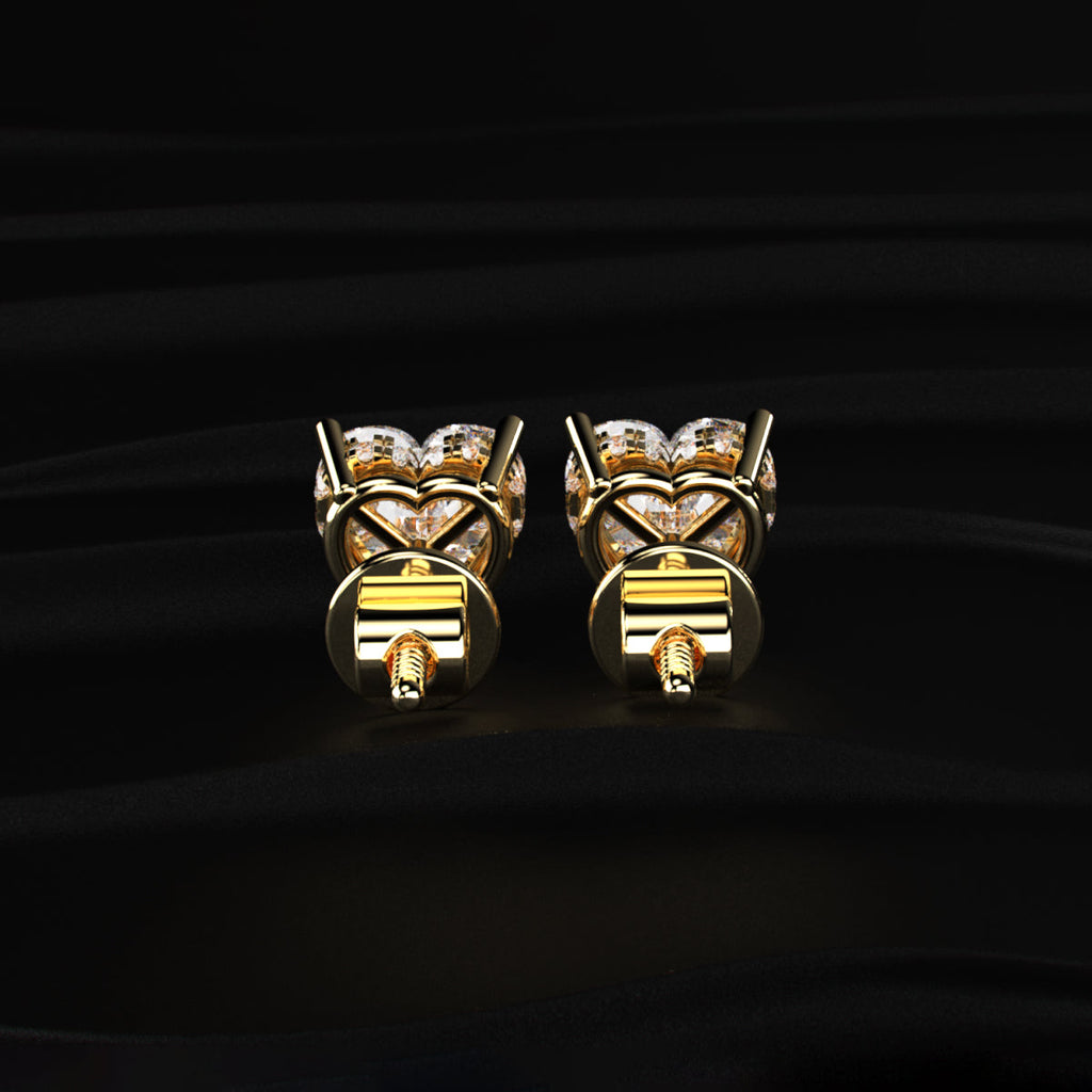 Heart Solitaire Hidden Halo Earring