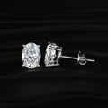 Oval Solitaire Hidden Halo Earring