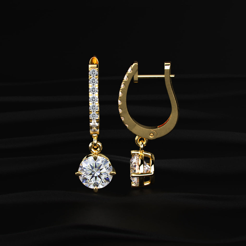 Round Solitaire Drop Hoops