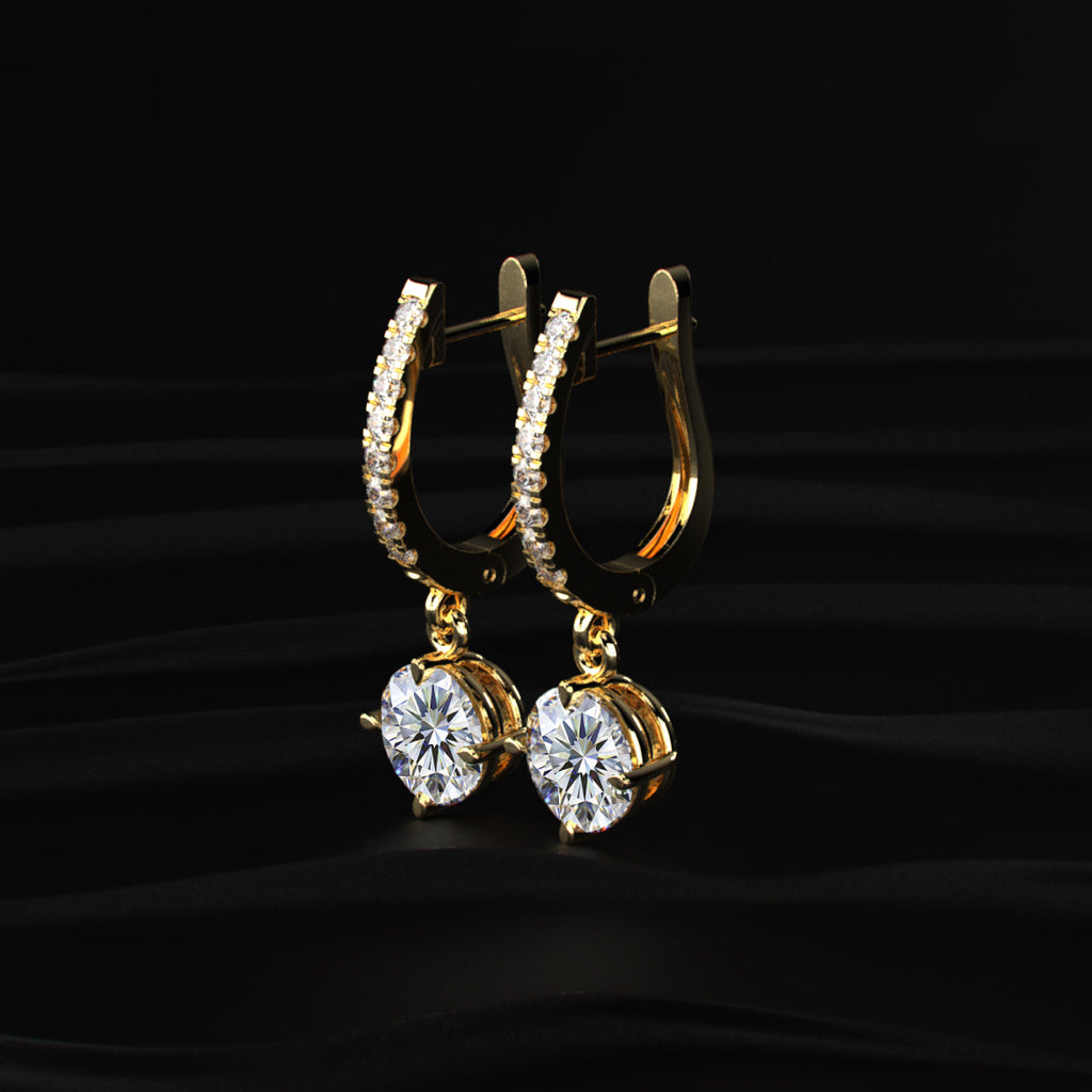 Round Solitaire Drop Hoops
