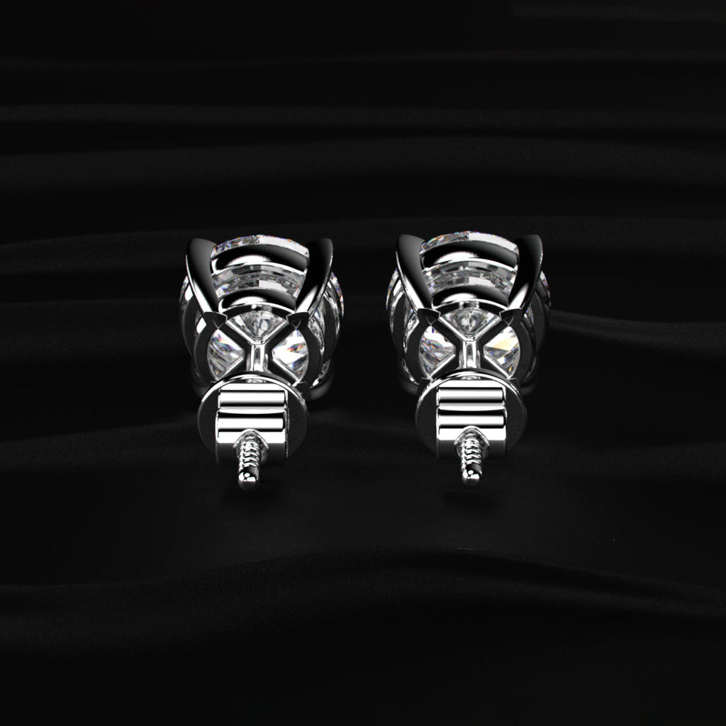 Round Solitaire With V-Prongs Studs