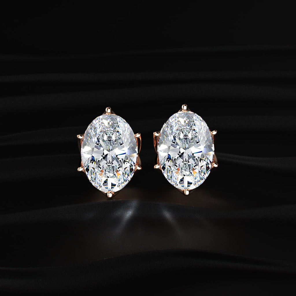 Lotus Radiance with Oval Solitaire Stud