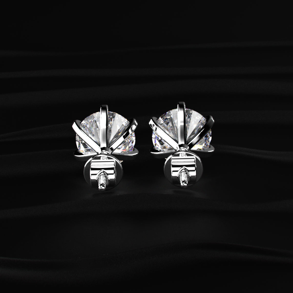 1 Carat Round Solitaire Stud