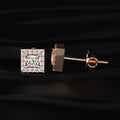 Princess Cut Halo Diamond Earrings