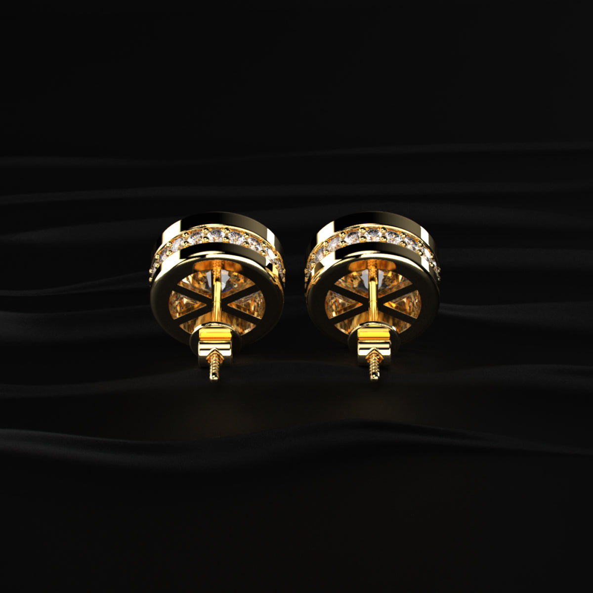10 Ctw Round Diamond Stud Earrings In Bezel Setting