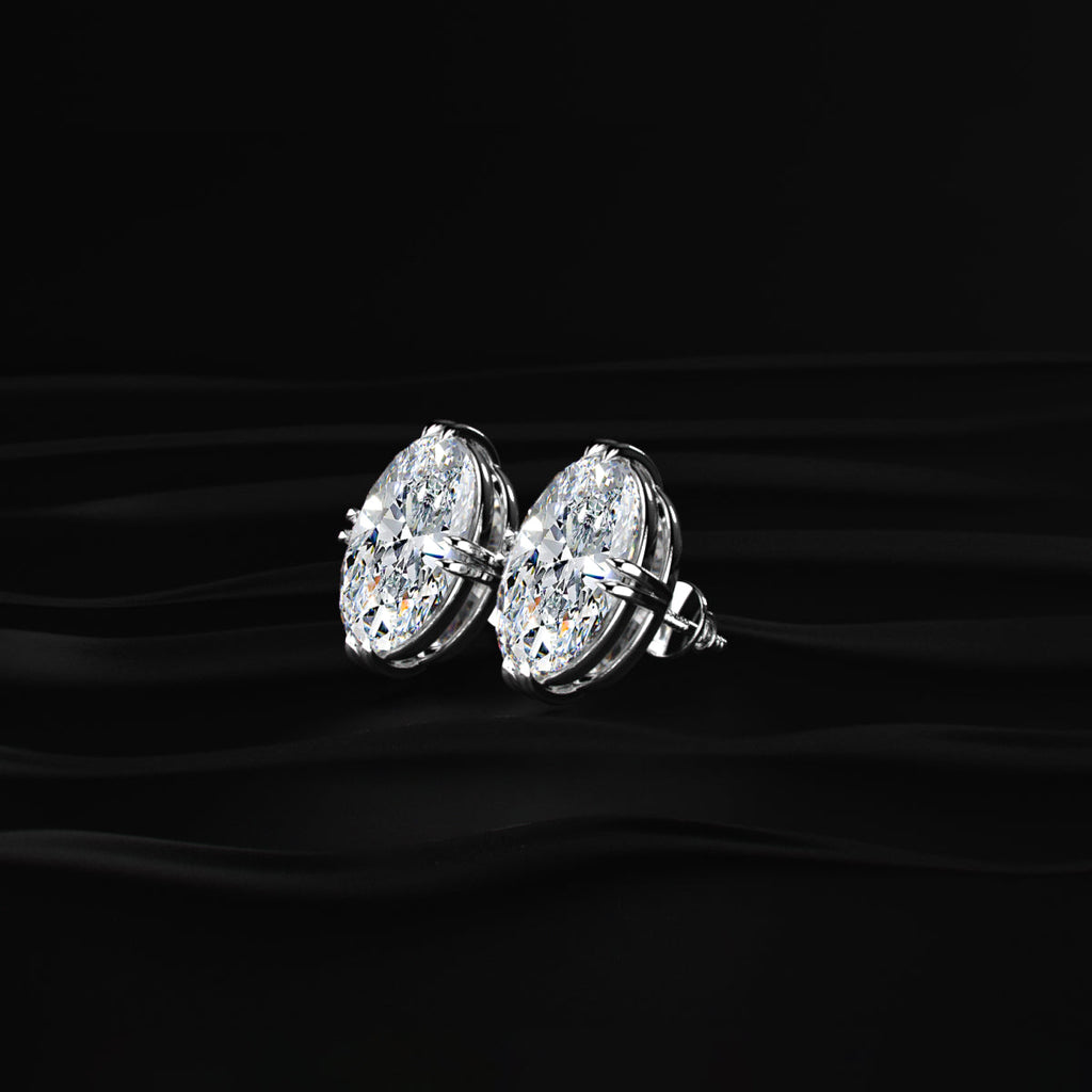 5 Ct Oval Diamond Stud Earrings