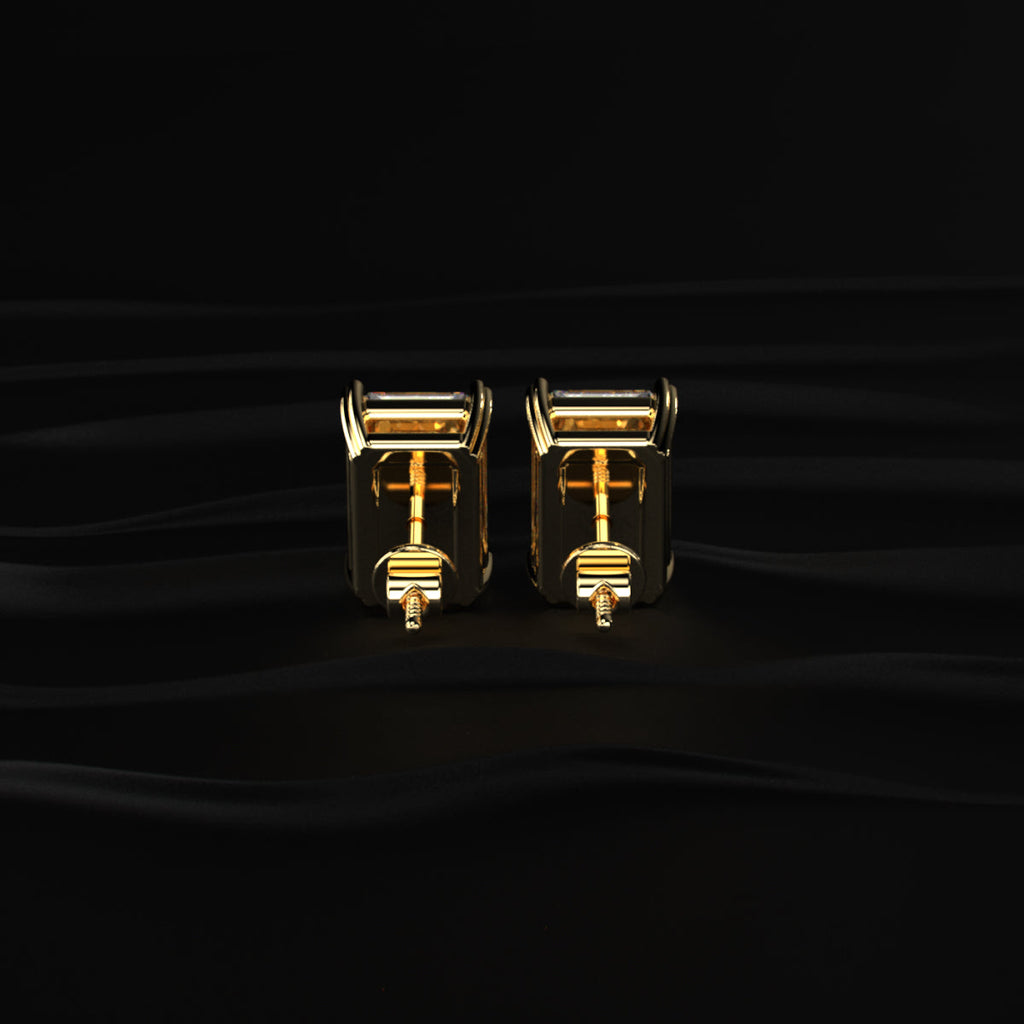 5 Ct Emerald Cut Diamond Stud Earrings