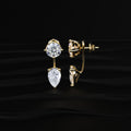 2 in 1 Round And Pear Solitaire Stud & Ear Jacket