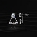 2 in 1 Round Diamond Ear Jacket Earring