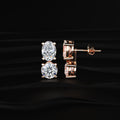 2 in 1 Round and Oval Duo Drop Earrings