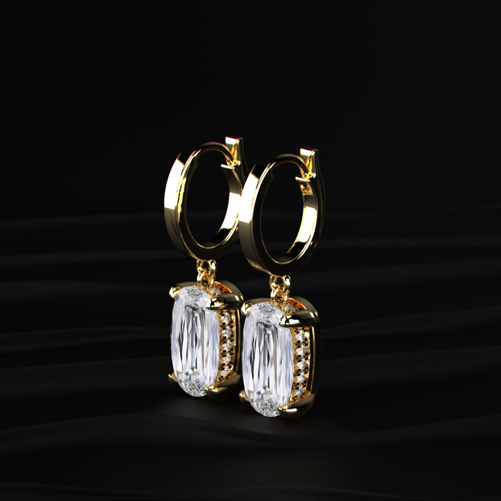 Mixed Cushion Cut Leverback Earrings