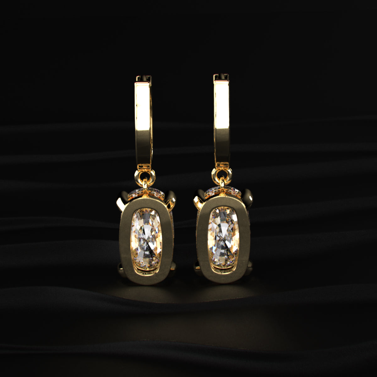 Mixed Cushion Cut Leverback Earrings