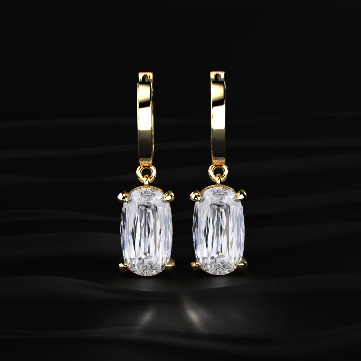 Mixed Cushion Cut Leverback Earrings