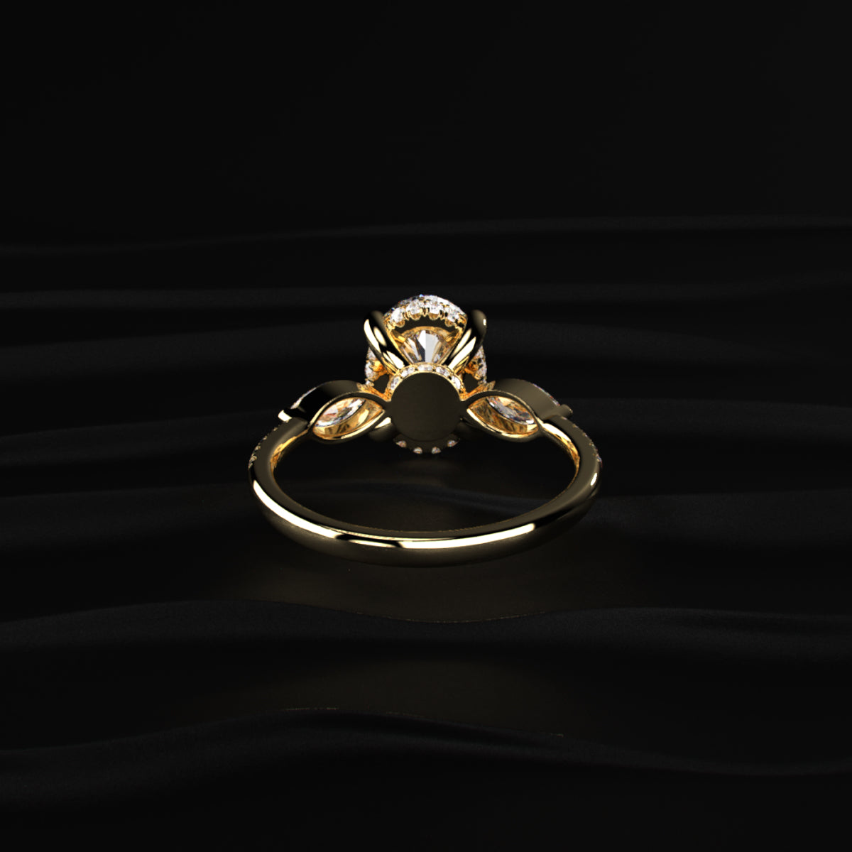 Oval Diamond Engagement Ring with Side Stones
