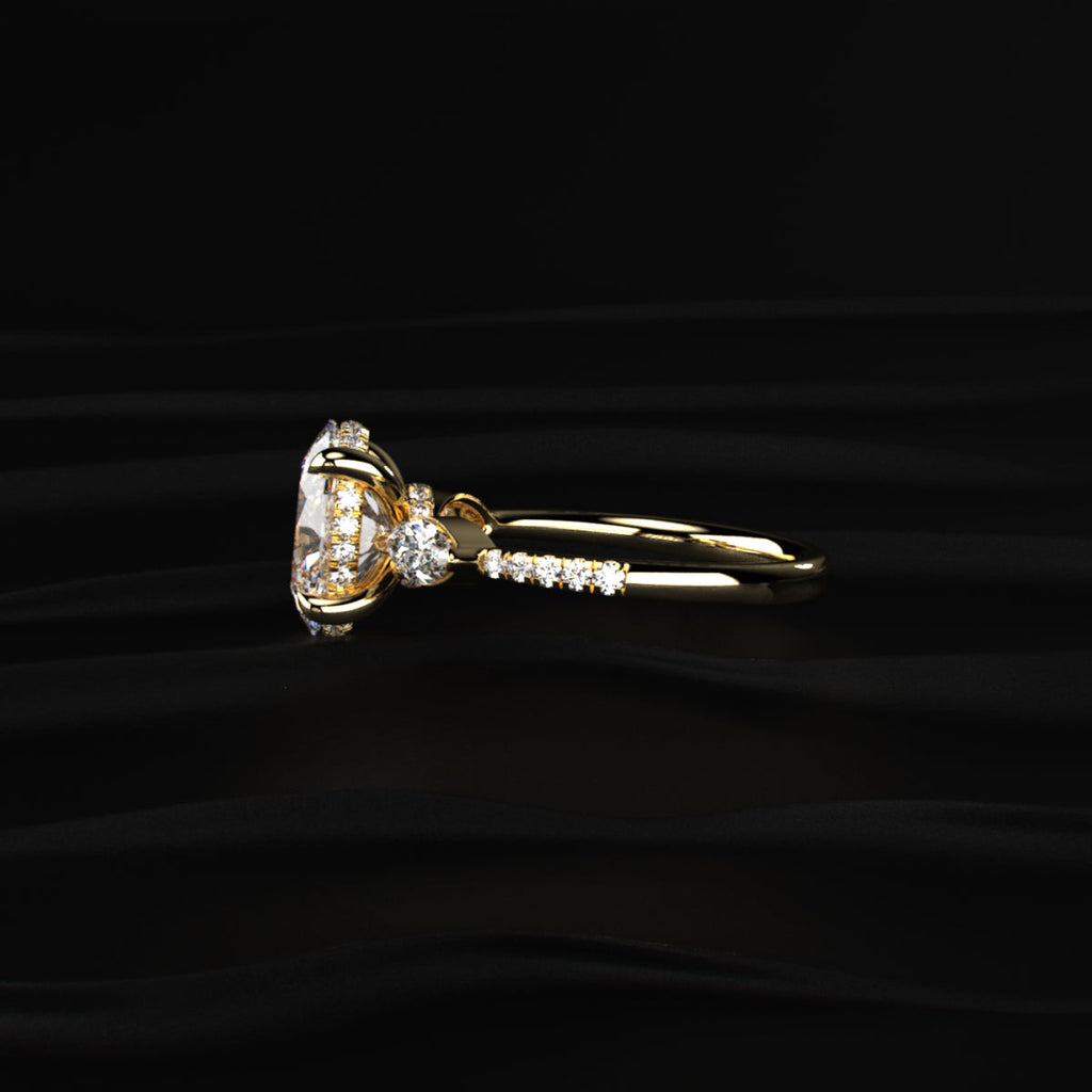 Oval Diamond Engagement Ring with Side Stones
