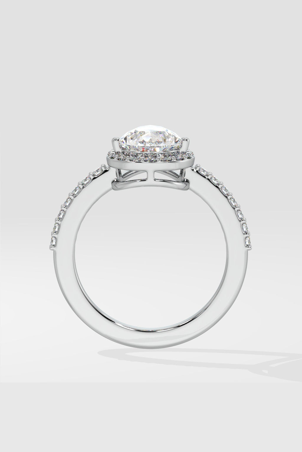 1.5 ct Pear Solitaire Halo Ring
