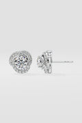 2 ct Solitaire Swirl Halo Earring