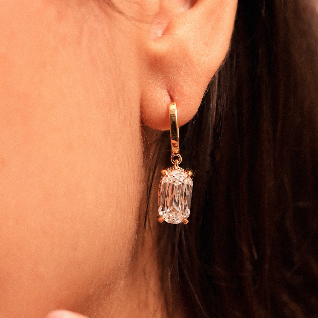 Mixed Cushion Cut Leverback Earrings