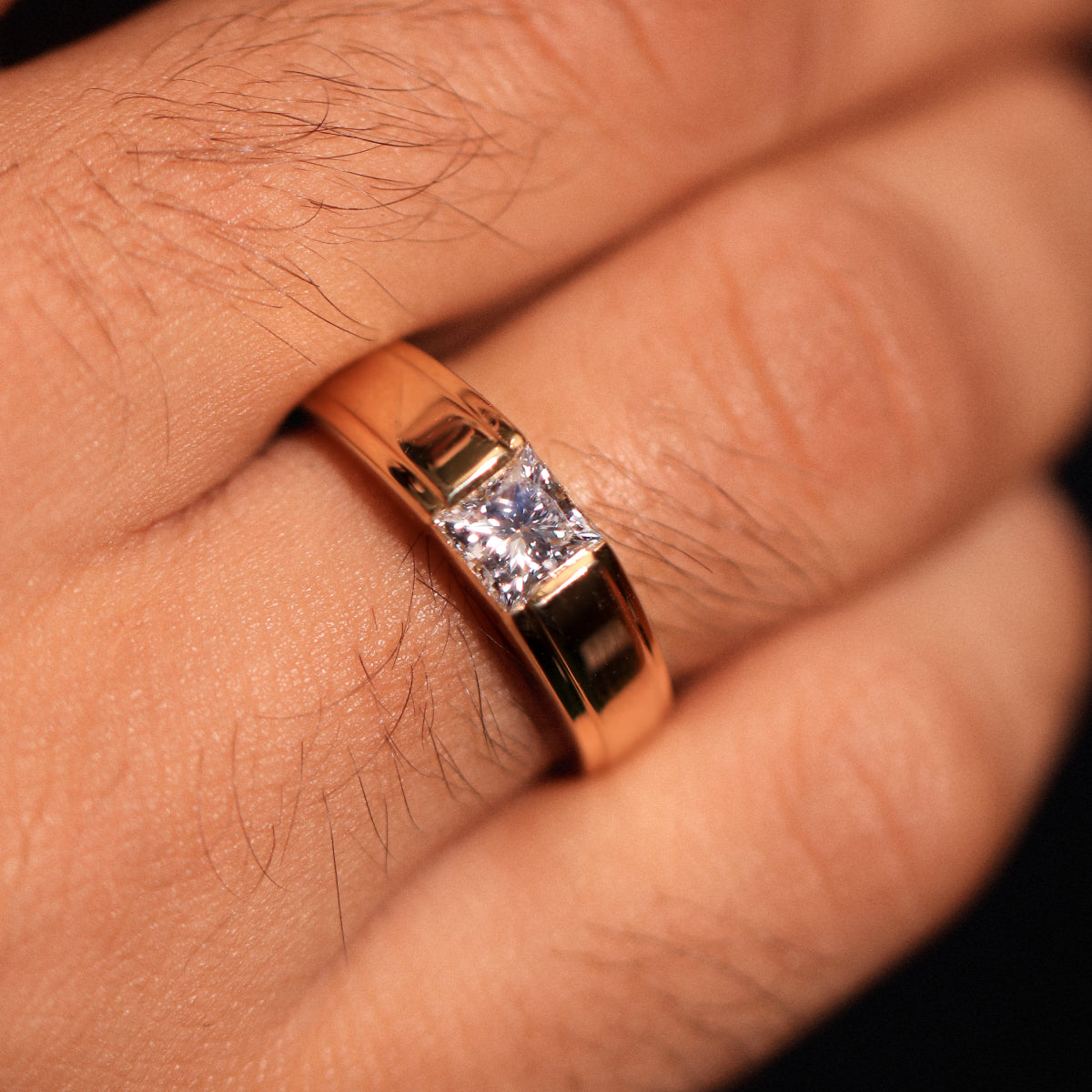 Princess Cut Men'S Engagement Ring