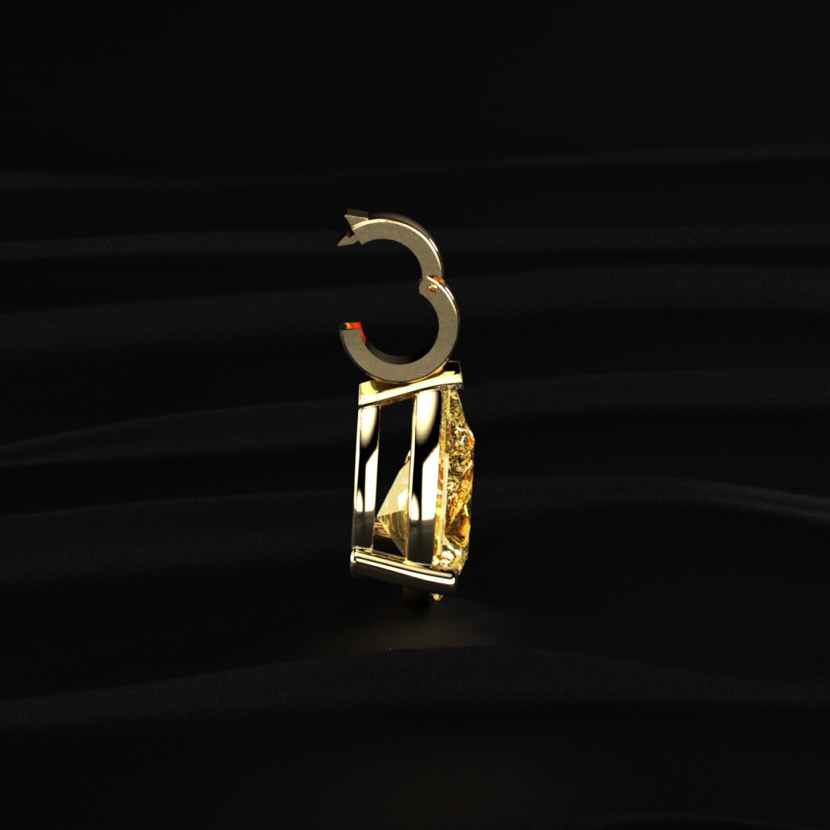 Yellow Pear Shape Solitaire Pendant